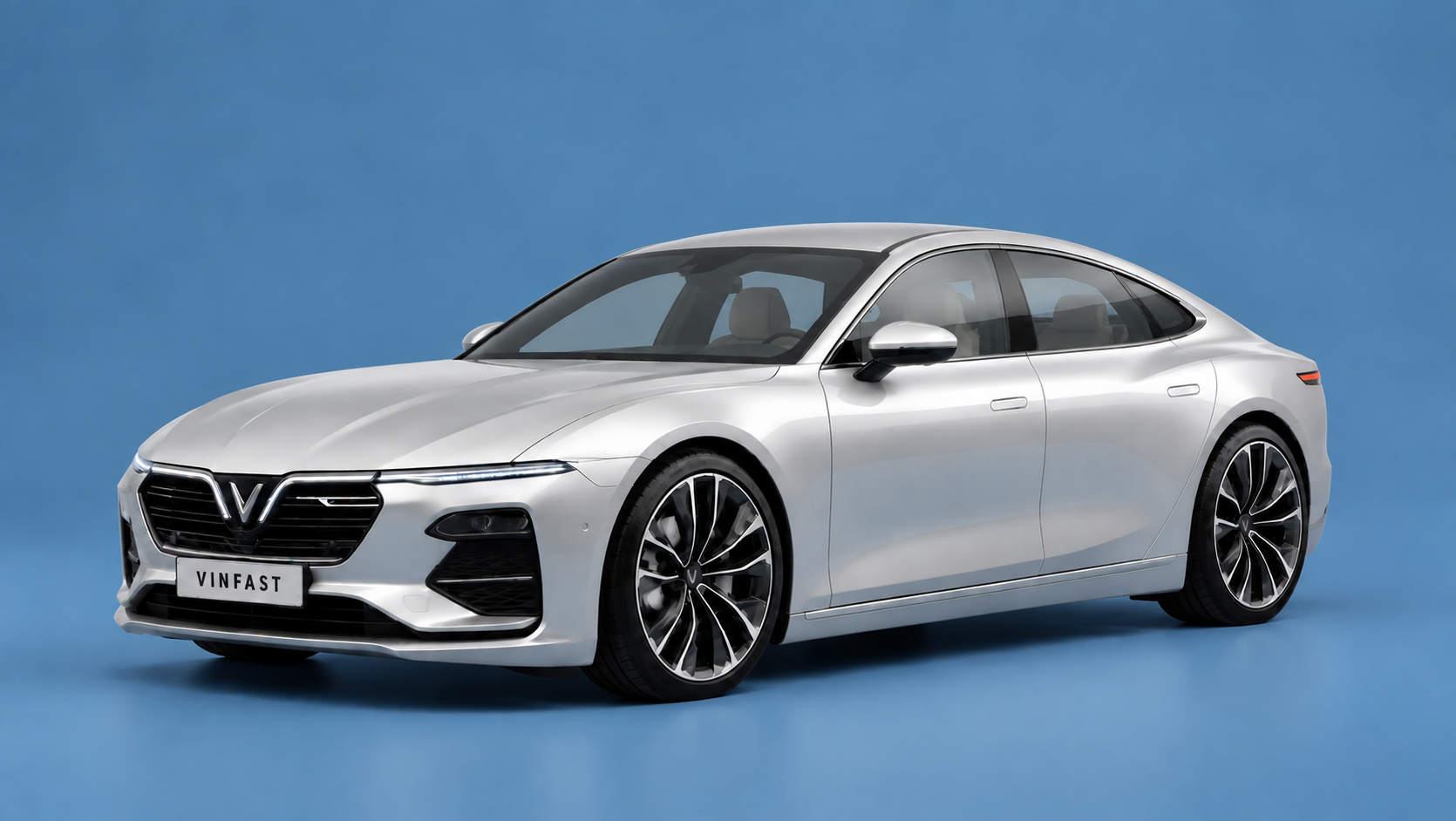 Mẫu xe điện sedan VinFast trong studio